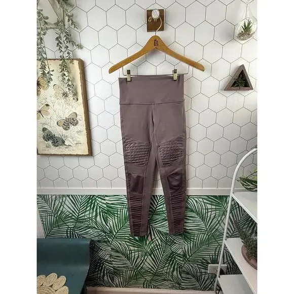 Alo Yoga Activewear High Waist Moto Purple Dusk Leggings - Size - XS - Picture 2 of 7